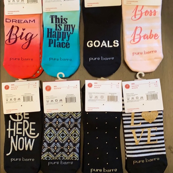 Pure Barre Accessories Pure Barre 8 Pack Sticky Socks Medium Poshmark
